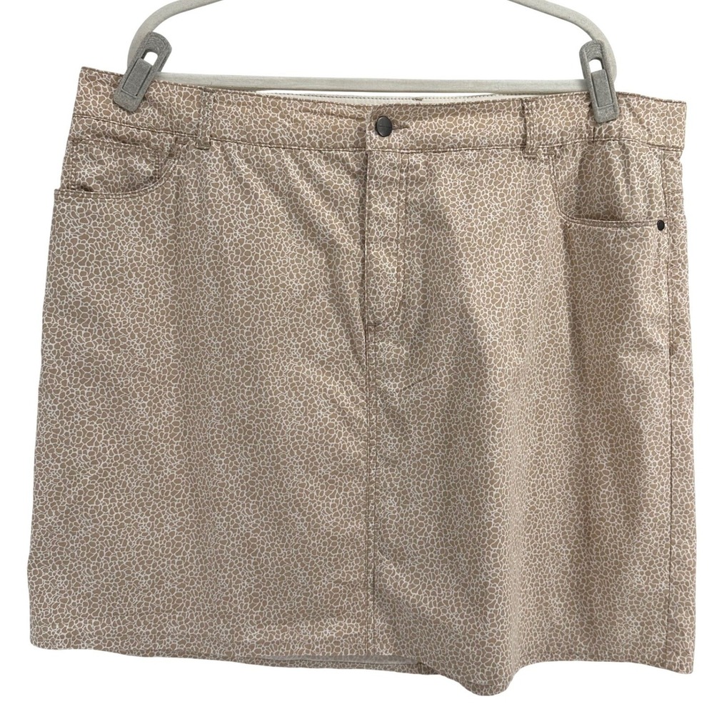 Coldwater Creek Mini Skirt Animal Print Stretch‎ Cotton 5-Pocket 18W Festival